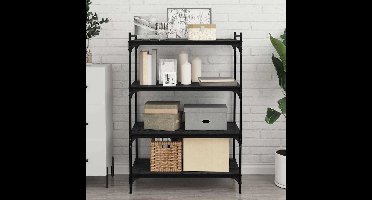 Boekenplank Bord 4 pcs Zwart 80 x 40 x 1,5 cm Bewerkt hout