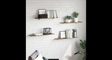 Boekenplank Bord 4 pcs Bruin 80 x 20 x 1,5 cm Bewerkt hout