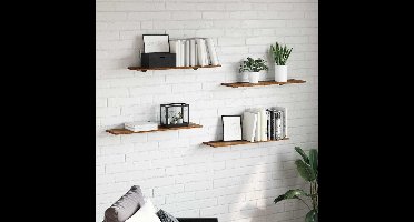 Boekenplank Bord 4 pcs Bruin 80 x 20 x 1,5 cm Bewerkt hout