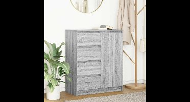 Dressoir met lades 71x35x84 cm spaanplaat grijs Sonoma
