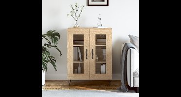 Dressoir 69,5x34x90 cm bewerkt hout sonoma eikenkleurig