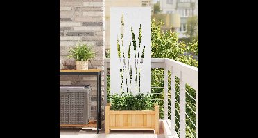 Tuin Privacy Screen Bloemen Wit 50 x 140 cm Koudgewalst staal