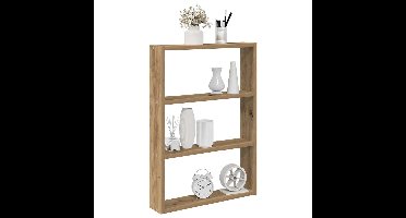 Wandschap 43x9x60 cm bewerkt hout artisanaal eikenkleurig