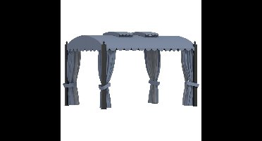 Prieel met gordijnen 3x4 m staal antraciet