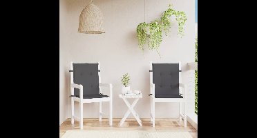 Tuinstoelkussen lage rug 2 st oxford stof antraciet