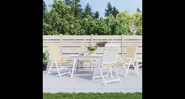 Tuinstoelkussens 4 st hoge rug120x50x3 cm stof beige