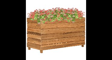 Plantenbak verhoogd 100x40x38 cm gerecycled teakhout en staal