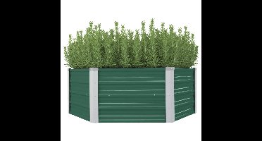 Plantenbak verhoogd 129x129x45 cm gegalvaniseerd staal groen