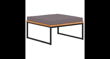 Voetensteun met kussen 66x66x36 cm acaciahout donkergrijs