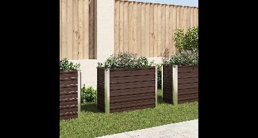 Plantenbak verhoogd 100x40x77 cm gegalvaniseerd staal bruin