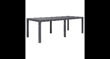 Tuintafel 220x90x72 cm rattan-look kunststof bruin