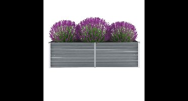 Plantenbak verhoogd 160x40x45 cm gegalvaniseerd staal grijs