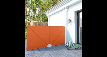 Terrasscherm inklapbaar 300x150 cm terracottakleurig