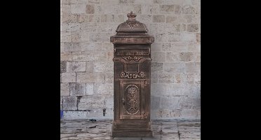 Pilaar brievenbus vintage stijl roestbestendig aluminium brons