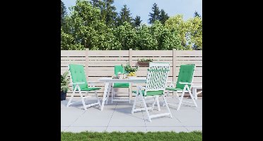 Tuinstoelkussens 4 st hoge rug 120x50x3 cm stof groen