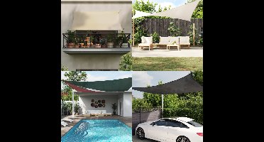 Zonnescherm HDPE driehoek 3,6x3,6x3,6 m wit