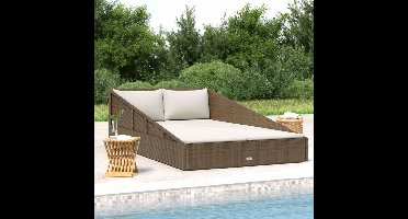 Tuinbed 110x200 cm poly rattan bruin