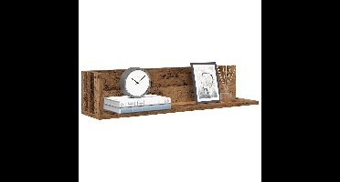 Wandschappen 2 st 75x16,5x16,5 cm bewerkt hout oud houtkleurig