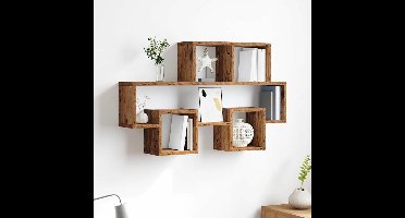 Wandplank met plank Oud hout 82 x 15 x 51 cm Bewerkt hout