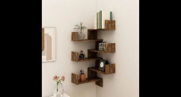 Hoekwandschappen 2 st 40x40x50 cm bewerkt hout sonoma eiken