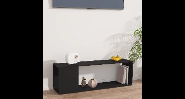 Tv-meubel 100x24x32 cm bewerkt hout zwart