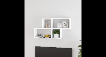 Wandschap 100x18x53 cm bewerkt hout wit