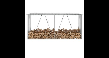 Haardhoutschuur 330x84x152 cm gegalvaniseerd staal antraciet