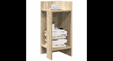 Bijzettafeltje met plank 25,5x27x60 cm sonoma eikenkleurig