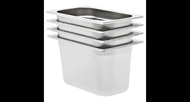 Gastronormbakken 4 st GN 1/4 150 mm roestvrij staal