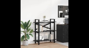 Boekenkast Zwart Eiken 100 x 33,5 x 102 cm Bewerkt hout