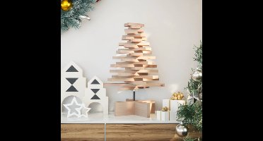 Kerstdecoratie kerstboom 60 cm massief grenenhout