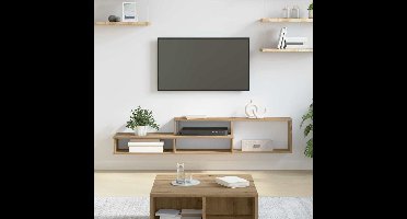 TV-stand 150x25x28,5cm Bewerkt hout