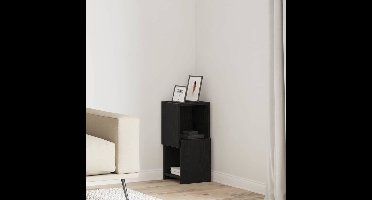 Hoekkast Zwart Eiken 25,5x25x55cm Bewerkt hout