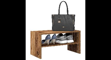 Schoenenrek stapelbaar 60x30x30,5 cm oud houtkleurig