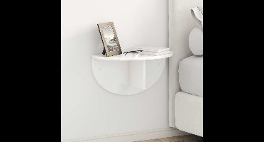 Wandplank 2 pcs Hoogglans wit 48 x 24 x 24 cm Bewerkt hout