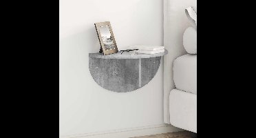 Wandplank 2 pcs Beton Grijs 48 x 24 x 24 cm Bewerkt hout