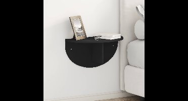 Wandplank 2 pcs Zwart 48 x 24 x 24 cm Bewerkt hout