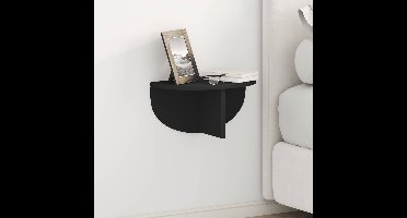 Wandplank 2 pcs Zwart 38 x 19 x 19 cm Bewerkt hout