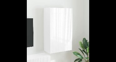 TV-wandkast Hoogglans wit 59,5 x 31 x 100 cm Bewerkt hout