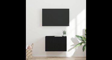 TV-wandkast Wandgemonteerd Zwart 59,5 x 31 x 40 cm Bewerkt hout