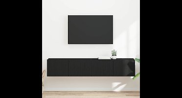 TV Wandkast 2 pcs Zwart 78,5 x 31 x 29,5 cm Bewerkt hout