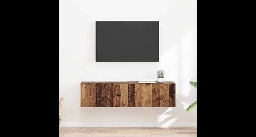 TV Wandkast 2 pcs Oud Hout 60 x 31 x 29,5 cm Bewerkt hout