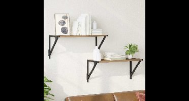 Wandplanken 2 pcs Artisan Eiken 60 x 25 x 25,5 cm Bewerkt hout