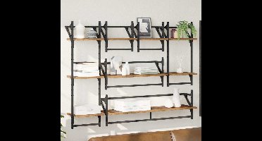 Wandplankenset 6 pcs Oud Hout 100 x 25 x 30 cm Bewerkt hout