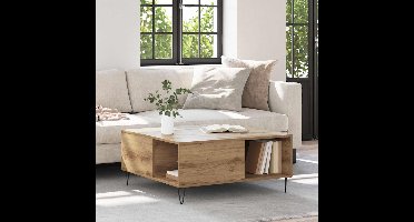 Salontafel Artisan Eiken 80 x 80 x 36,5 cm Bewerkt hout