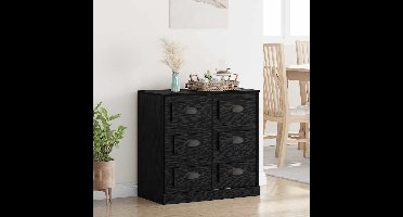 Dressoir met lade Zwart Eiken 70 x 35,5 x 67,5 cm Bewerkt hout