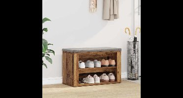Schoenenrek met plank Oud hout 75 x 35 x 45 cm Bewerkt hout