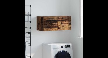 Wandkast Wandgemonteerd Oud hout 80 x 36.5 x 35 cm Bewerkt hout