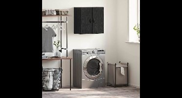 Wandkast Zwart Eiken 60 x 31 x 60 cm Bewerkt hout