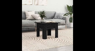 Salontafel Zwart Eiken 55 x 55 x 42 cm Bewerkt hout